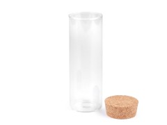 Glasflasche mit Kork - 45x130 mm Holz,Glas Dekozubehör