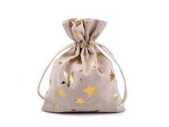Geschenkbeutel metallische Sterne - 13 x 18 cm Geschenke einpacken