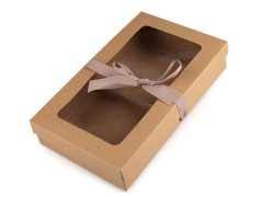 Geschenkbox aus Papier mit Fenster und Band - 5 St./Packung Boxen, Säckchen