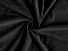 Velvet strukturiert einfarbig - Schwarz Samt, Fleece, Microplüsch