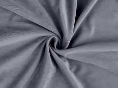 Velvet strukturiert einfarbig - Grau Samt, Fleece, Microplüsch