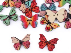 Holzknopf dekorativ Schmetterling - 10 St./Packung 