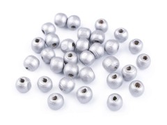 Holzperlen metallisch - 20 Gr./Packung Perlen,Einfädelmaterial
