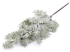 Weihnachtszweig mit Reif bedeckt - 49 cm Blumen, Federn