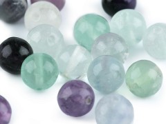 Mineral Perlen Fluorit - 8 St./Packung Mineral, echte Perlen