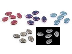   Crackle Glasperlen oval - 5 St./Packung Perlen,Einfädelmaterial