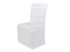    Stuhlhusse elastisch gerafft - Weiß 