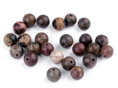 Mineral Perlen Jaspis dunkel - 12 St./Packung Perlen,Einfädelmaterial